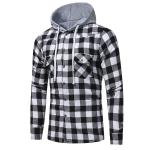 Latest design custom long sleeve 100%cotton flannel shirts casual men hooded