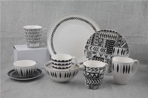 China 20pcs Geometry New Bone China Crockery Dinner Set For Restaurant Hotel factory