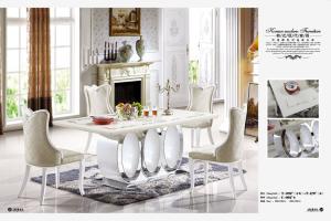 China new style 2m rectangle marble dining table furniture factory