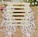 Garment Accessories Embroidery Lace Applique with Cord Ivory Color