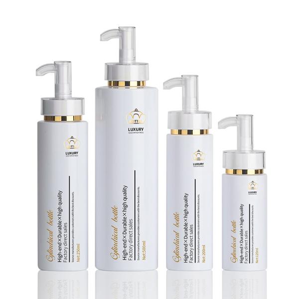 Luxury 250ml 500ml White Round Empty Conditioner Shower Gel Plastic Packaging