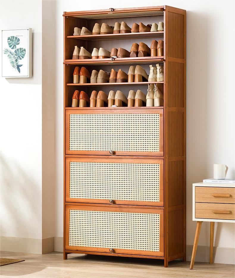 Modern Wooden Shoe Cupboard Rack Storage Organizer 5 Tier