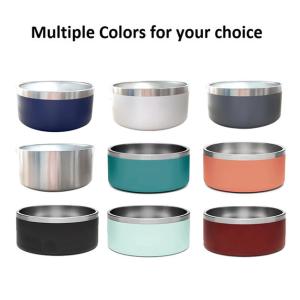 China Non Slip 32oz Pet Feeder Bowl Sus304 Double Wall Stainless Steel Dog Bowl factory