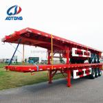 Leaf Spring Suspension 3 Axles 40 ft Tri Axle Flatbed Container Truck Semi