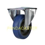 Fixed Industrial Caster Wheels 100mm 4 Inch Super Elastic Rubber Wheels