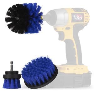 China 3Pcs Blue Scrub Brush Drill Power For Bathroom Floor Cleaning factory