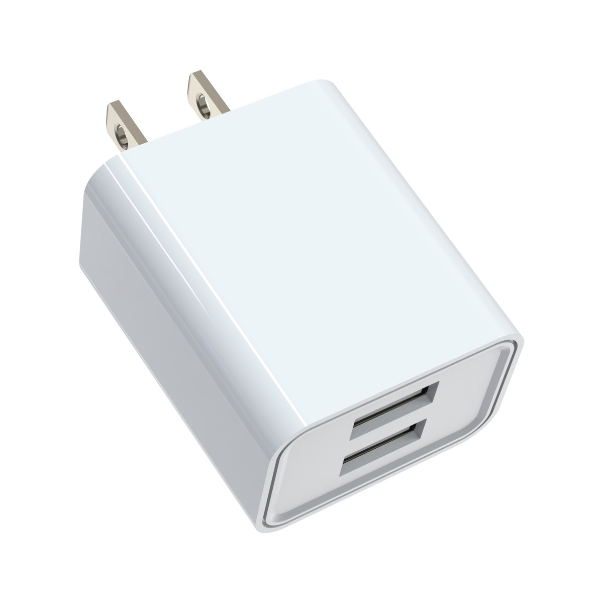 Compact 2.4A Dual Port Charger , Double USBA Charger ETL Certificate With ESD Test