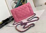 Inclined Shoulder Cowhide 19cm Luxury Brand Wallet With Chain