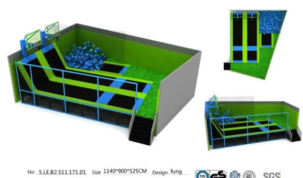 102M2 Large Size Funny Kids & Adults Indoor Amusement Trampoline Park Fitness