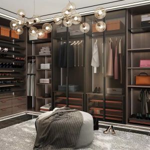 China MC WORLD High End Modern Fitted PVC Modern Walk In Wardrobe Robe Cupboards MDF Ready Made factory
