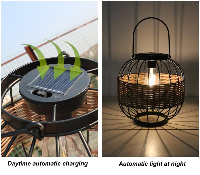 Waterproof Outdoor Rattan Lamp Shades For Balcony Garden Yard