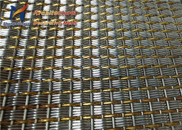 Antique Brass Opaque Wire Facade Mesh Electrolytic Polishing 6.7mm