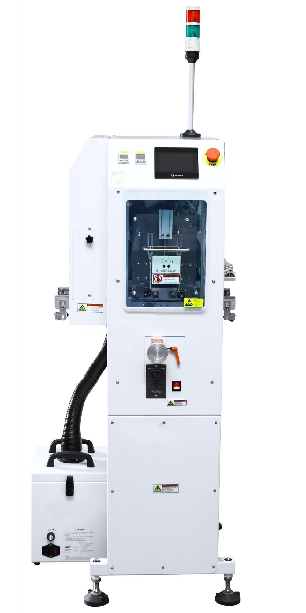 PCB Cleaning Machine front view showing control panel and conveyor system