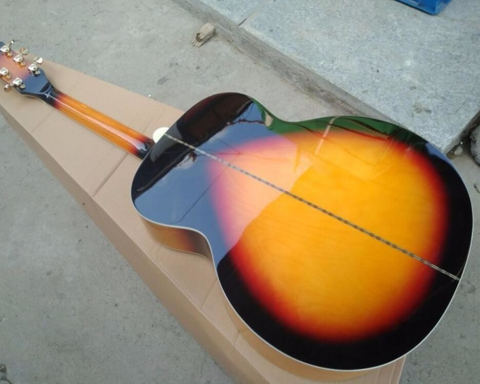 2018 New sunburst G200 acoustic guitar Chibson GB200 VS electric acoustic guitar fishman presys blend mic & hardcase