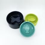 Colorful Ceramic Pet Bowl , Rounded Ceramic Dog Slow Feeder For Food Water