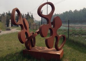 China Contemporary Design Art Corten Steel Sculpture Rusty Metal Garden Ornament factory