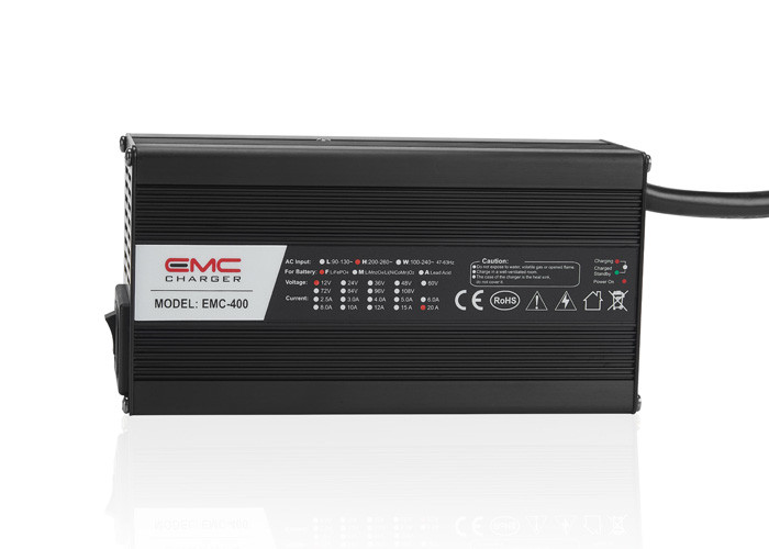 EMC-400 36V8A Aluminum lead acid/ lifepo4/lithium battery charger for golf cart, e-scooter
