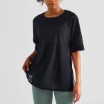 Double Sided Brocade Mesh Stitching Casual Sports Top Fitness Women'S Short