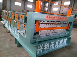 China Corrugation Roof Panel Roll Forming Machine with 0.3-0.8 mm Color Steel Sheet factory