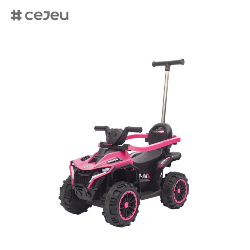 FRY-868-1 Push Handle Kids Ride On Car With Canopy,Safety Guard,Early Education,Kids ATV,Electric Kids Ride On Car