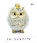 Bird metal jewelry box owl trinket boxes alloy animal bird trinket jewelry box