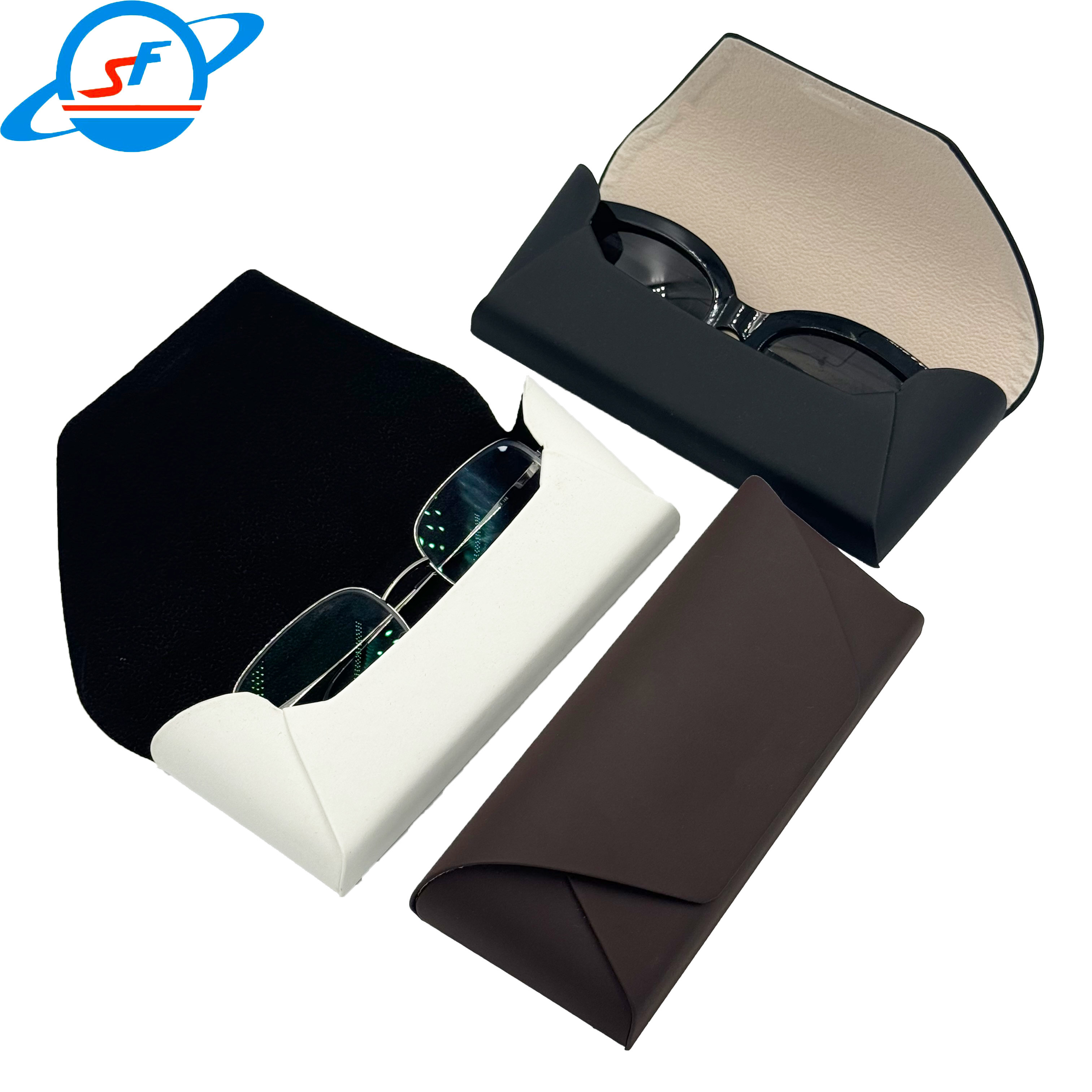 Unisex Soft Leather Spectacle Cases With Interior Flannel SGS Certified