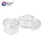 Food grade clear candy chocolates clear plastic heart shaped dessert container