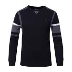 Black Mens Warm Winter Sweaters / Mens Crew Neck Pullover Slim Fit