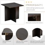 5 Piece Dining Set With Storage Ottoman 31''L Faux Wood Table And 4 Ottomans