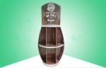 Heavy Duty Barrel Shape Cardboard Floor Display Stands Two Shelf For Selling