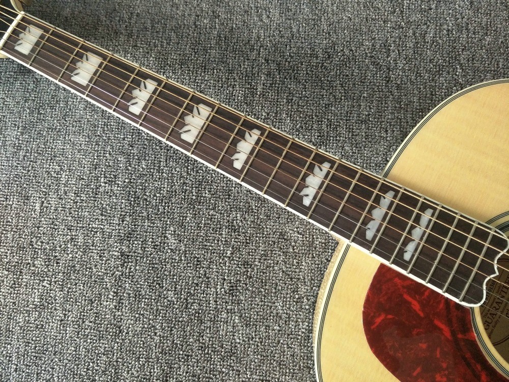 Left hand Acoustic Guitar 43 inches SJ200 Maple Acoustic Guitar Back / Side Tiger Stripes