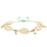 Adjustable Braided Sea Cowrie Shell Bracelet Set Bohemian Seashell for Women