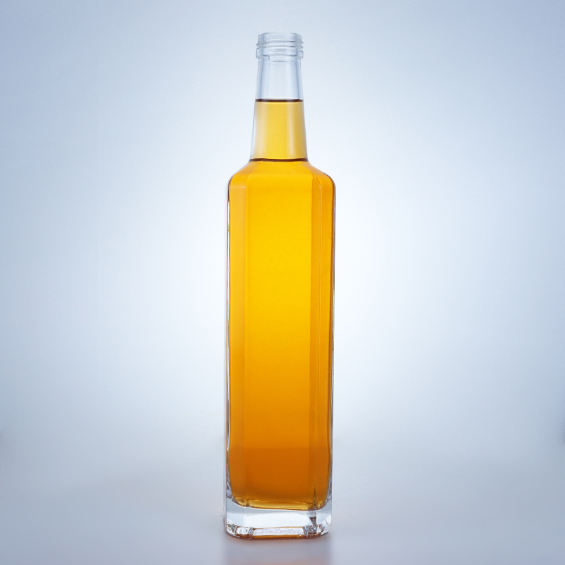 500ml 750ml Square Whiskey Vodka Bottles for Screw Top Tequila Glass Liquor Bottles