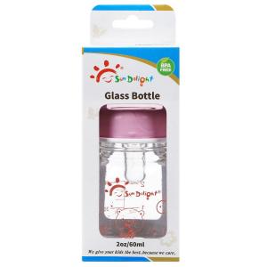 China 110-150℃ 60ml 2oz Liquid Silicone Glass Baby Feeding Bottles factory