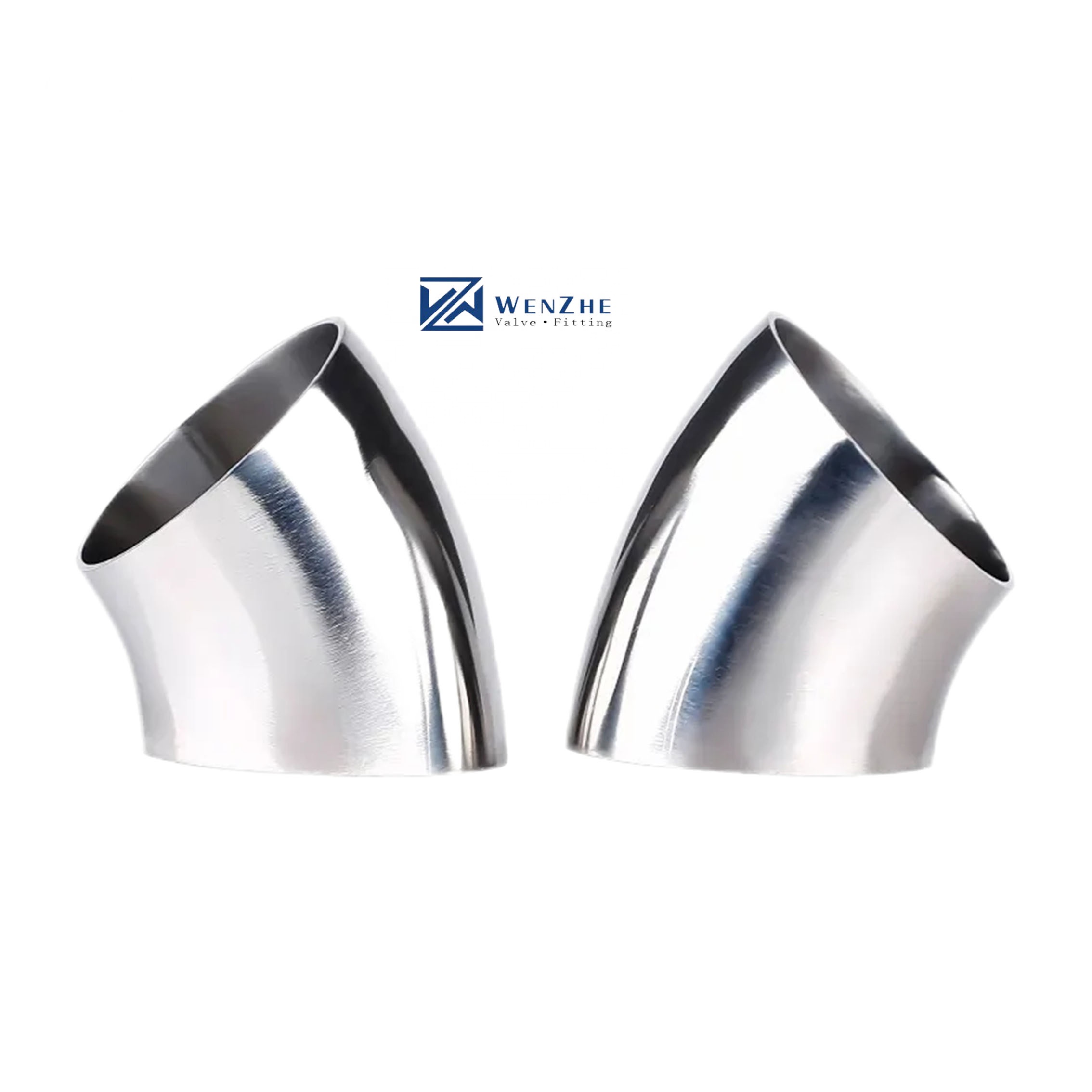 Sanitary Welding Connection Forged SS304 316L 45 Degree Elbow for Oil Water Gas Milk
