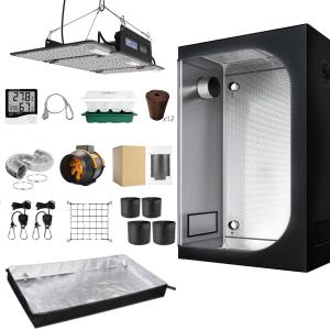 China 600d Indoor Grow Tent Complete Kit Metal Pole With High Efficacy Lamp 90x90x180 factory