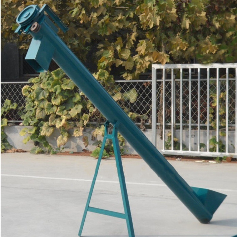 OEM Custom Large Capacity Helical Blade Inclined Conveyor Equipment Screw Conveyor with Hopper