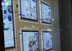China Indoor Crystal LED Estate Agent Window Displays Slim Lightbox Energy Saving factory