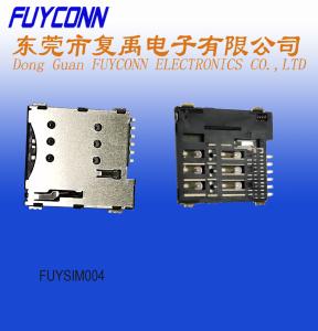 China LCP Insulator SIM Push H1.35 6 Pin Card Socket Connector on sale