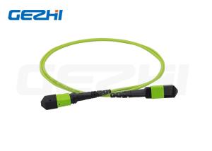 China 12 Core MPO Female Trunk Cable MM OM5 3.0MM Lime Green LSZH Polarity A/B factory