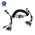7Pin Aviation Truck Extension Cable Coiled Trailer Cable With Two 4 Pin