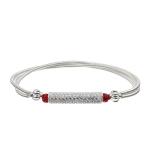 Girls Love Heart Charm Bracelet With Mystic Glowing Red Crystal