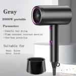 2000W Powerful Blue Light Portable Foldaing Hair Dryer For Hotel Travel