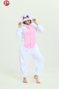 China Custom Design Womens Flannel Onesie Pajamas , Pink Rabbit Onesie S M L XL factory