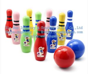 China Wooden bowling, wooden children's bowling, bowling toys factory