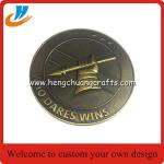High quality 3D zinc alloy metal souvenir coins antique brass plated challenge