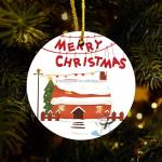 Custom Ceramic Hanging Christmas Tree Ornaments For Festival Holiday Decoration