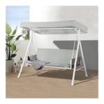 Outdoor Swing Chair with Adjustable Canopy AJUNION 3 Seater Swing Bed and Steel