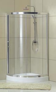 China Portable Sliding D Shaped Shower Enclosure Clear Tempered Glass One Moving Door factory