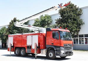 China Mercedes Benz 25m Aerial Fire Truck Spraying Water / Foam / Powder factory